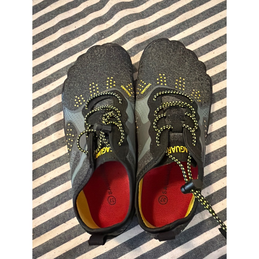 Saguaro Barefoot Shoes Black Yellow Minimalist Trail Runners Water Shoes EU 37